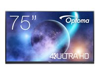 Optoma Creative Touch 5752RK+ - 75" Diagonaaliluokka 5-Series LED-taustavalaistu LCD-näyttö - interaktiivinen - sekä kosketusnäyttö (monikosketus) - 4K UHD (2160p) 3840 x 2160 - Direct LED - musta H1F0C0KBW101