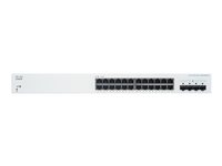 Cisco Business 220 Series CBS220-24T-4G - Kytkin - smart - 24 x 10/100/1000 + 4 x Gigabit SFP (uplink) - telineeseen asennettava CBS220-24T-4G-EU