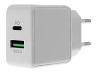 Insmat - Verkkosovitin - 25 watti(a) - 3 A - PD 3.0, QC 3.0 - 2 lähtöliittimet (USB, USB-C) 530-9250