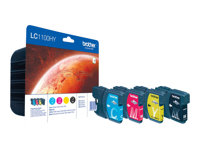 Brother LC1100HY Value Pack - 4 pakettia - Tuottoisa - musta, keltainen, sinivihreä, magenta - alkuperäinen - mustepatruuna malleihin Brother DCP-6690CW, MFC-5890CN, MFC-6490CW LC1100HYVALBPDR