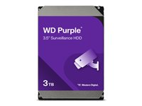 WD Purple WD33PURZ - Kiintolevyasema - 3 Tt - valvonta - sisäinen - 3.5" - SATA 6Gb/s - 5400 kierrosta/min - puskuri: 256 Mt WD33PURZ