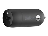 Belkin BoostCharge - Auton virtasovitin - 20 watti(a) - Fast Charge (24 pin USB-C) - musta CCA003BTBK