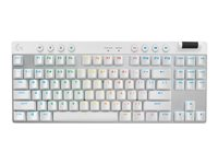 Logitech G PRO X TKL - Näppäimistö - taustavalaistu - Bluetooth, 2.4 GHz - QWERTY - pohjoismainen (tanska/suomi/norja/ruotsi) - näppäinkytkin: Tactile - valkoinen 920-012146