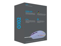 Logitech Gaming Mouse G102 LIGHTSYNC - Hiiri - oikeakätinen - optinen - 6 painiketta - langallinen - USB - lila 910-005854