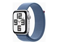 Apple Watch SE (GPS) - 2. sukupolvi - 44 mm - hopea alumiini - älykello kanssa urheiluranneke - tekstiili - winter blue ranteen koko: 145-220 mm - 32 Gt - Wi-Fi, Bluetooth - 32.9 g MREF3KS/A
