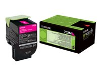 Lexmark 702M - Magenta - alkuperäinen - väriainekasetti LCCP, LRP malleihin Lexmark CS310dn, CS310n, CS410dn, CS410dtn, CS410n, CS510de, CS510dte 70C20M0