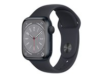 Apple Watch Series 8 (GPS) - 41 mm - alumiini keskiyö - älykello kanssa urheiluranneke - fluoroelastomeeri - keskiyö pannan koko: Normaalikoko - 32 Gt - Wi-Fi, Bluetooth - 32 g MNP53KS/A