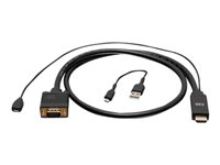 C2G 3ft HDMI to VGA Adapter Cable - Active HDMI to VGA Cable - Näyttösovitin - HDMI, Micro-USB Type B (power only) to HD-15 (VGA) uros - 90 cm - musta - aktiivinen, 1080p-tuki 60 Hz C2G41471