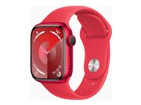 Apple Watch Series 9 (GPS + Cellular) - (PRODUCT) RED - 41 mm - punainen alumiini - älykello kanssa urheiluranneke - fluoroelastomeeri - punainen pannan koko: M/L - 64 Gt - Wi-Fi, LTE, UWB, Bluetooth - 4G - 32.1 g MRY83KS/A