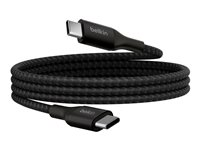 Belkin BOOST CHARGE - USB-kaapeli - 24 pin USB-C (uros) to 24 pin USB-C (uros) - USB 2.0 - 1 m - virransyötön tuki jopa 240 W:n tehoon asti - musta CAB015BT1MBK