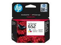 HP 652 - 5 ml - väri (sinivihreä, sinipunainen, keltainen) - alkuperäinen - Ink Advantage - mustepatruuna malleihin Deskjet 1110, 2130, 3630; ENVY 4520; Officejet 3830, 4650 F6V24AE#BHL