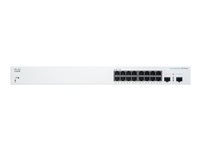 Cisco Business 220 Series CBS220-16T-2G - Kytkin - smart - 16 x 10/100/1000 + 2 x Gigabit SFP (uplink) - telineeseen asennettava CBS220-16T-2G-EU