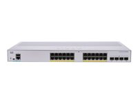 Cisco Business 350 Series 350-24P-4X - Kytkin - L3 - Hallinnoitu - 24 x 10/100/1000 (PoE+) + 4 x 10 Gigabit SFP+ - telineeseen asennettava - PoE+ (195 W) CBS350-24P-4X-EU