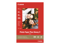 Canon Photo Paper Plus Glossy II PP-201 - Kiiltävä - A3 (297 x 420 mm) 20 arkki (arkit) valokuvapaperi malleihin PIXMA iX4000, iX5000, iX7000, PRO-1, PRO-10, PRO-100, Pro9000, Pro9500 2311B020