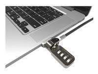 Compulocks MacBook Pro Retina Cable Lock Adapter With Combination Cable Lock - Järjestelmän suojauspakkaus - hopea malleihin Apple MacBook Pro with Retina display 13.3" (Late 2012, Early 2013, Late 2013, Mid 2014, Early 2015) MBPRLDG01CL