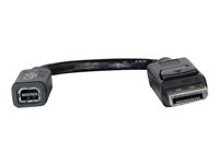 C2G 15cm DisplayPort to Mini DisplayPort Adapter Converter 4K UHD - DP Male to Mini DP Female - Black - DisplayPort -kaapeli - Mini DisplayPort (naaras) to DisplayPort (uros) - 15 cm - musta 84305