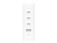 Belkin BoostCharge Pro - Verkkosovitin - GaN-tekniikka - 140 watti(a) - Fast Charge, Power Delivery 3.1 - 4 lähtöliittimet (USB, 3 x USB-C) - valkoinen WCH014BTWH