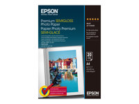 Epson Premium Semigloss Photo Paper - Puolikiiltävä - A4 (210 x 297 mm) 20 arkki (arkit) valokuvapaperi malleihin EcoTank ET-2750, 2751, 2756, 2850, 2851, 2856, 4750, 4850; Expression Home HD XP-15000 C13S041332