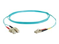 C2G LC-SC 10Gb 50/125 OM3 Duplex Multimode PVC Fiber Optic Cable (LSZH) - Verkkokaapeli - SC (monitila) (uros) to monimuoto LC (uros) - 30 m - kuituoptinen - kaksipuolinen (duplex) - 50 / 125 micron - OM3 - ei sisällä halogeenia - sinivihreä 85539