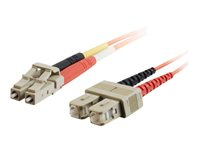 C2G LC-SC 50/125 OM2 Duplex Multimode PVC Fiber Optic Cable (LSZH) - Verkkokaapeli - SC (monitila) (uros) to monimuoto LC (uros) - 15 m - kuituoptinen - kaksipuolinen (duplex) - 50 / 125 micron - OM2 - ei sisällä halogeenia - oranssi 85489