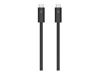 Apple Thunderbolt 4 Pro - USB-kaapeli - 24 pin USB-C (uros) to 24 pin USB-C (uros) - USB 3.1 Gen 2 / Thunderbolt 3 / Thunderbolt 4 - 3 m - tuki ketjutukselle - musta MWP02ZM/A