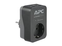 APC Essential Surgearrest PME1WU2B-GR - Ylijännitesuoja - Vaihtovirta 220/230/240 V - 4000 watti(a) - lähtöliittimet: 1 - Saksa - musta PME1WU2B-GR