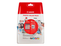Canon CLI-581XL C/M/Y/BK Photo Value Pack - 4 pakettia - 8.3 ml - Tuottoisa - musta, keltainen, sinivihreä, magenta - alkuperäinen - mustesäiliö / paperisarja malleihin PIXMA TS6251, TS6350, TS6351, TS705, TS8252, TS8350, TS8351, TS8352, TS9550, TS9551 2052C004