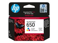 HP 650 - Väri (sinivihreä, sinipunainen, keltainen) - alkuperäinen - mustepatruuna malleihin Deskjet Ink Advantage 2515, Ink Advantage 3515 CZ102AE#BHK