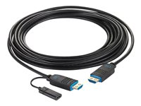 C2G 150ft (45.7m) C2G Performance Series High Speed HDMI Active Optical Cable (AOC) - 4K 60Hz Plenum Rated - High Speed - HDMI-kaapeli - HDMI uros to HDMI, 24 pin USB-C - 45.7 m - musta - paineilma, Active Optical Cable (AOC), tuki 4K / 60 Hz C2G41488