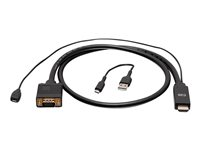 C2G 10ft (3m) HDMI to VGA Active Video Adapter Cable - 1080p - Näyttösovitin - HDMI, Micro-USB Type B (power only) to HD-15 (VGA) uros - 3 m - musta - aktiivinen, 1080p-tuki 60 Hz C2G41473