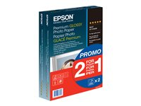 Epson Premium Glossy Photo Paper BOGOF - Kiiltävä - 100 x 150 mm - 255 g/m² - 40 arkki (arkit) valokuvapaperi (pakkaus sisältää 2) malleihin EcoTank ET-2650, 2750, 2751, 2756, 2850, 2851, 2856, 4750, 4850 C13S042167