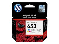 HP 653 - 5 ml - väri (sinivihreä, sinipunainen, keltainen) - alkuperäinen - Ink Advantage - mustepatruuna malleihin DeskJet Plus Ink Advantage 6075, Ink Advantage 6475, Ink Advantage 6475 All-in-On 3YM74AE#BHL