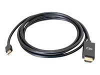 C2G 10ft Mini DisplayPort Male to HDMI Male Passive Adapter Cable - 4K 30Hz - Näyttösovitin - Mini DisplayPort uros to HDMI uros - 3.05 m - musta - passiivinen, 4K-tuki 84437
