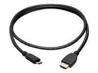 C2G 10ft 4K HDMI to HDMI Mini Cable with Ethernet - High Speed - 60Hz - M/M - HDMI-kaapeli Ethernetillä - 19 pin mini HDMI Type C uros to HDMI uros - 3.05 m - suojattu - musta 50620