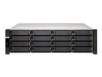 QNAP ES1686DC - NAS-palvelin - 16 telineet - telineasennettava - SAS 12Gb/s - RAID RAID 0, 1, 5, 6, 10, JBOD, 5 hot spare, 6 hot spare, 10 hot spare, 1 hot spare - RAM 128 Gt - Gigabit Ethernet / 10 Gigabit Ethernet - iSCSI tuki - 3U ES1686DC-2142IT-128G