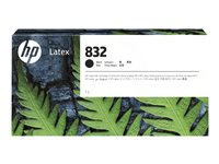 HP 832 - 1 L - musta - alkuperäinen - mustepatruuna malleihin Latex 630 W, 630 W Print and Cut Plus Solution, 700, 700 W, 800, 800 W 4UV75A