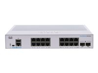 Cisco Business 250 Series CBS250-16T-2G - Kytkin - L3 - smart - 16 x 10/100/1000 + 2 x Gigabit SFP - telineeseen asennettava CBS250-16T-2G-EU