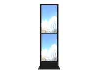 HI-ND Tower 50" - Teline malleihin 2 LCD-näyttöä - polykarbonaatti - musta, RAL 9005 -näytön koko: 50" - lattialla seisova TW5012-5001-02