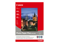 Canon Photo Paper Plus SG-201 - Puolikiiltävä - A4 (210 x 297 mm) - 260 g/m² - 20 arkki (arkit) valokuvapaperi malleihin PIXMA iP3680, MG8250, MP198, MP228, MP245, MP258, MP476, PRO-1, PRO-10, 100, TS7450; S450 1686B021